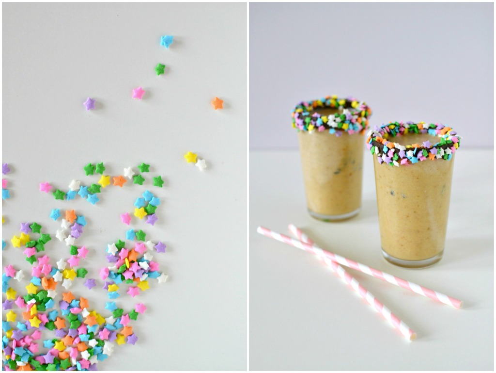 Funfetti Cake & Cookie Dough Milkshake - collage