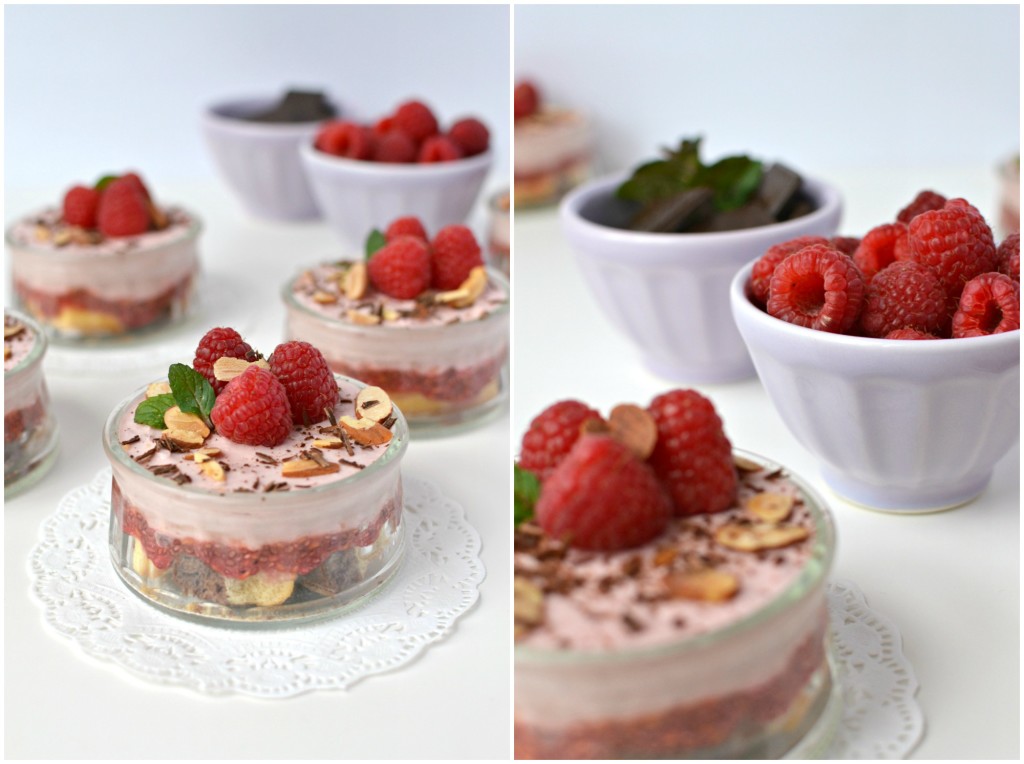 Raspberry Mousse Trifle Collage