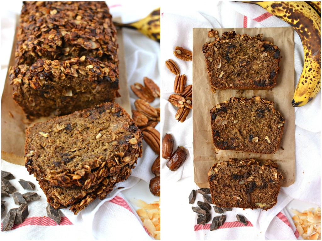 Toasted Coconut Pecan Banana Bread Collage 2