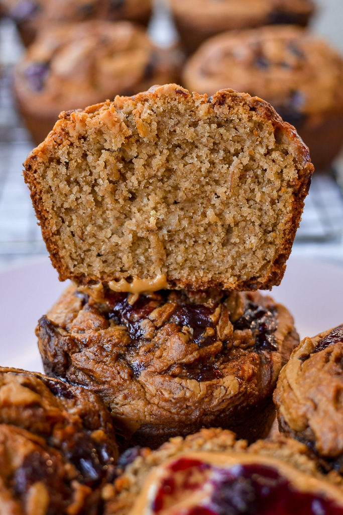 vegan peanut butter and jam muffins gluten free