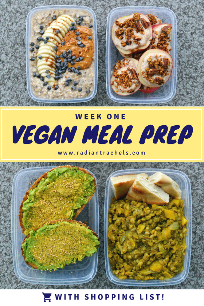 vegan meal prep ideas with shopping list