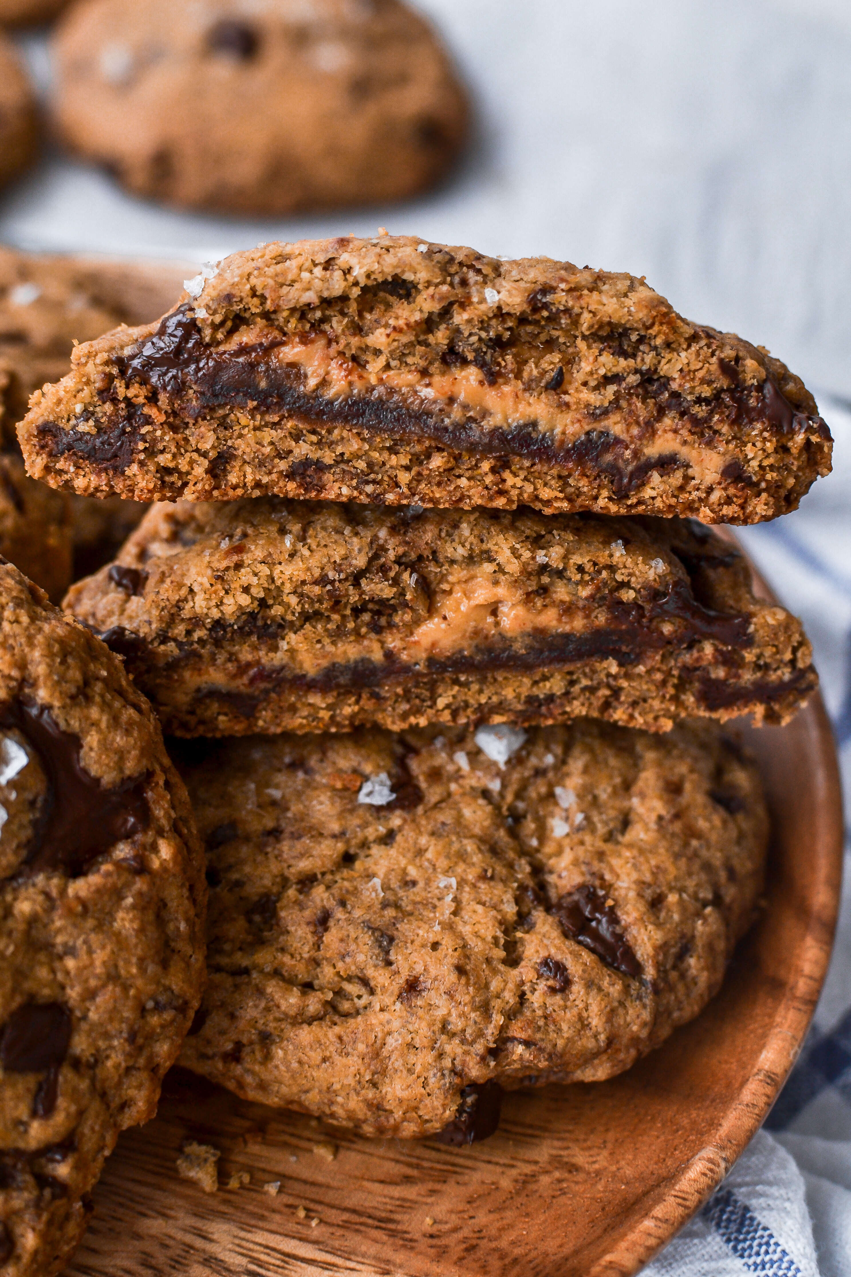 gluten free vegan double stuffed cookies with dates and peanut butter
